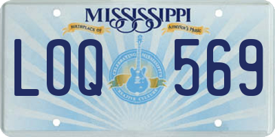 MS license plate LOQ569
