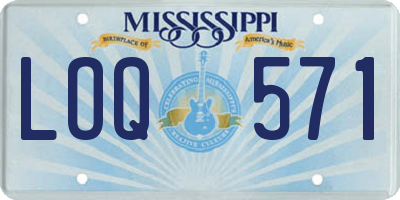 MS license plate LOQ571