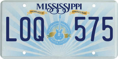 MS license plate LOQ575