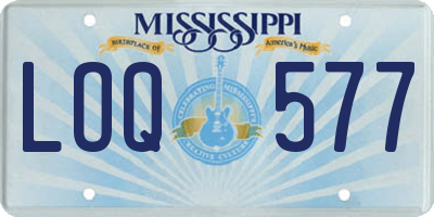 MS license plate LOQ577