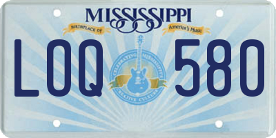 MS license plate LOQ580