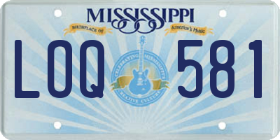 MS license plate LOQ581