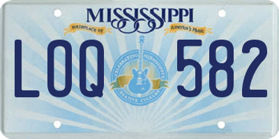 MS license plate LOQ582