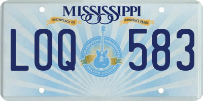 MS license plate LOQ583
