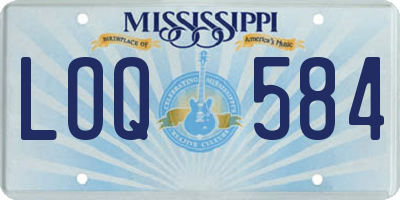 MS license plate LOQ584