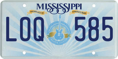 MS license plate LOQ585