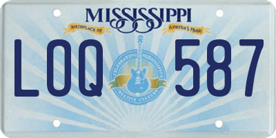 MS license plate LOQ587
