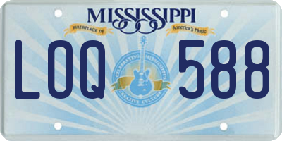 MS license plate LOQ588