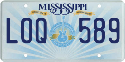 MS license plate LOQ589