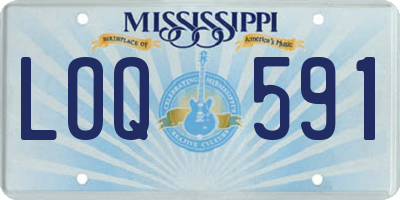 MS license plate LOQ591