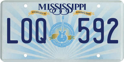 MS license plate LOQ592