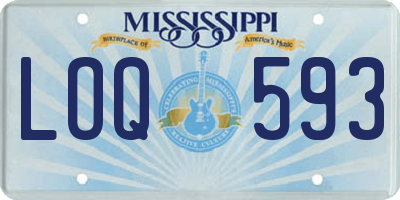 MS license plate LOQ593