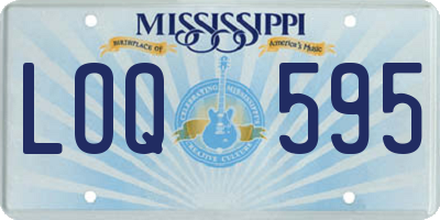 MS license plate LOQ595