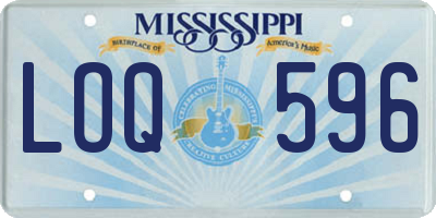 MS license plate LOQ596