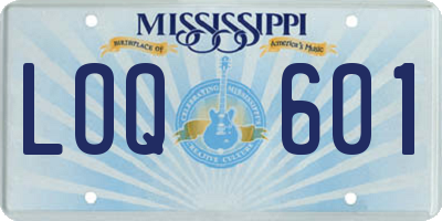 MS license plate LOQ601