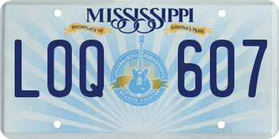 MS license plate LOQ607