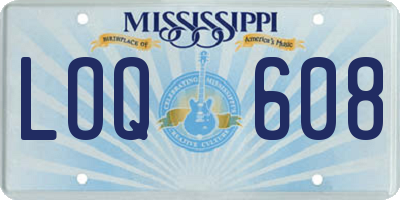 MS license plate LOQ608
