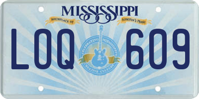 MS license plate LOQ609