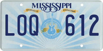 MS license plate LOQ612