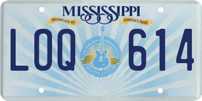 MS license plate LOQ614
