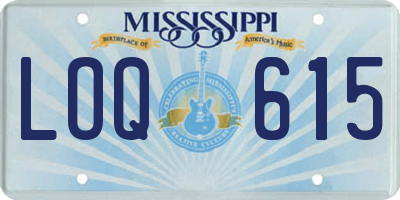 MS license plate LOQ615