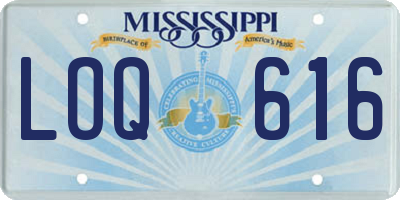 MS license plate LOQ616