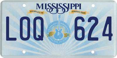 MS license plate LOQ624