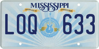 MS license plate LOQ633