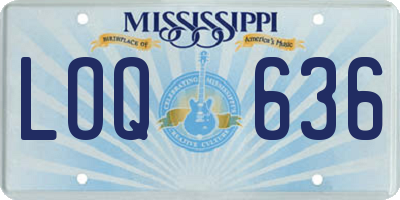 MS license plate LOQ636