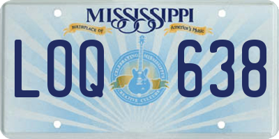 MS license plate LOQ638