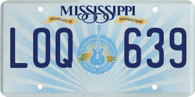 MS license plate LOQ639