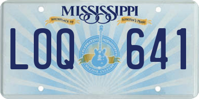 MS license plate LOQ641