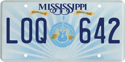 MS license plate LOQ642