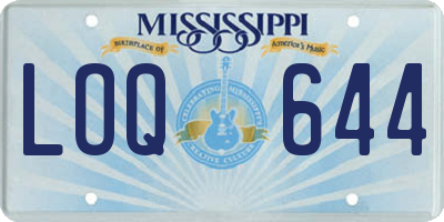 MS license plate LOQ644