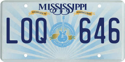 MS license plate LOQ646