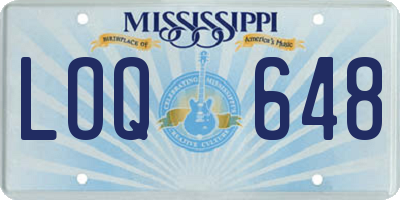 MS license plate LOQ648