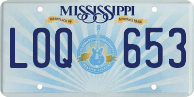 MS license plate LOQ653