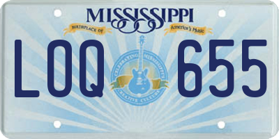 MS license plate LOQ655