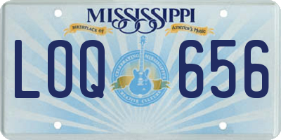 MS license plate LOQ656