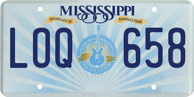 MS license plate LOQ658