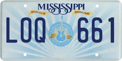 MS license plate LOQ661