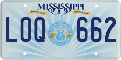 MS license plate LOQ662