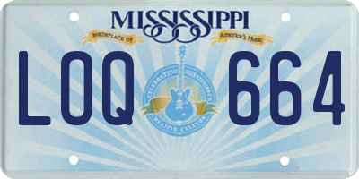MS license plate LOQ664
