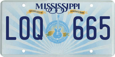 MS license plate LOQ665