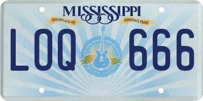MS license plate LOQ666