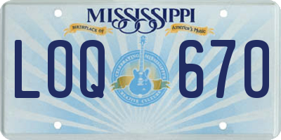MS license plate LOQ670