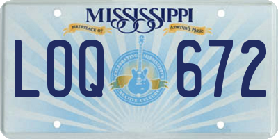 MS license plate LOQ672