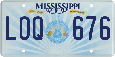 MS license plate LOQ676
