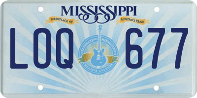 MS license plate LOQ677