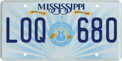 MS license plate LOQ680